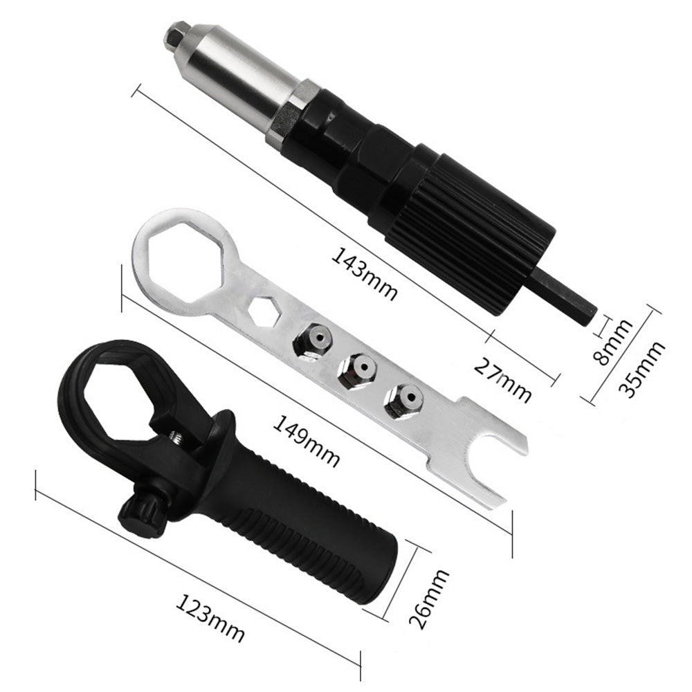 Pop Rivet Gun Tool Riveting Gun Adapter High Hardness 2.4mm 3.2mm 4.0mm 4.8mm for Cordless Drill