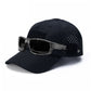 Adjustable Baseball Cap with Glasses Holder Slot
