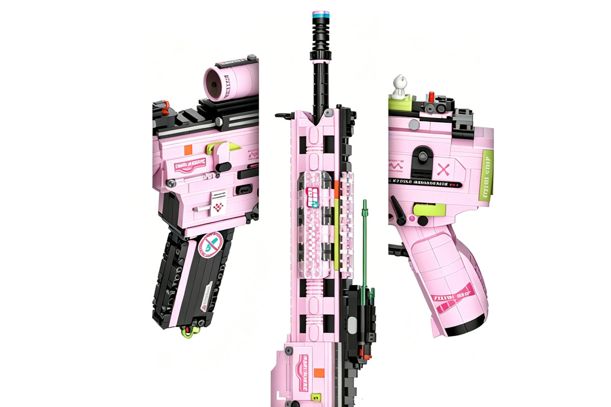 Cool Static Building Block Toy Gun No Shooting Building Blocks Gun Non-Firing Simulation Military Model DIY Assembly Toy