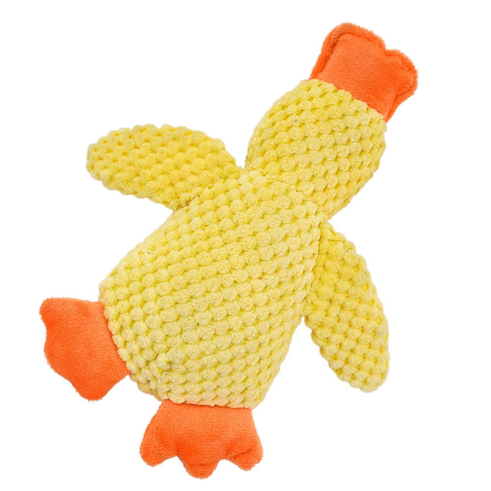 Yellow Stuffed Duck Dog Chew Toys Dogs Teeth Cleaning