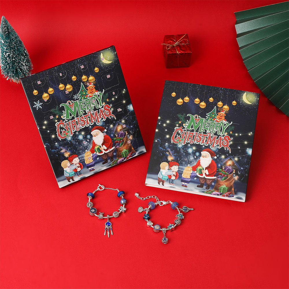 Christmas Advent Calendar DIY Bracelet Charm 24 Days Countdown Calendar Box