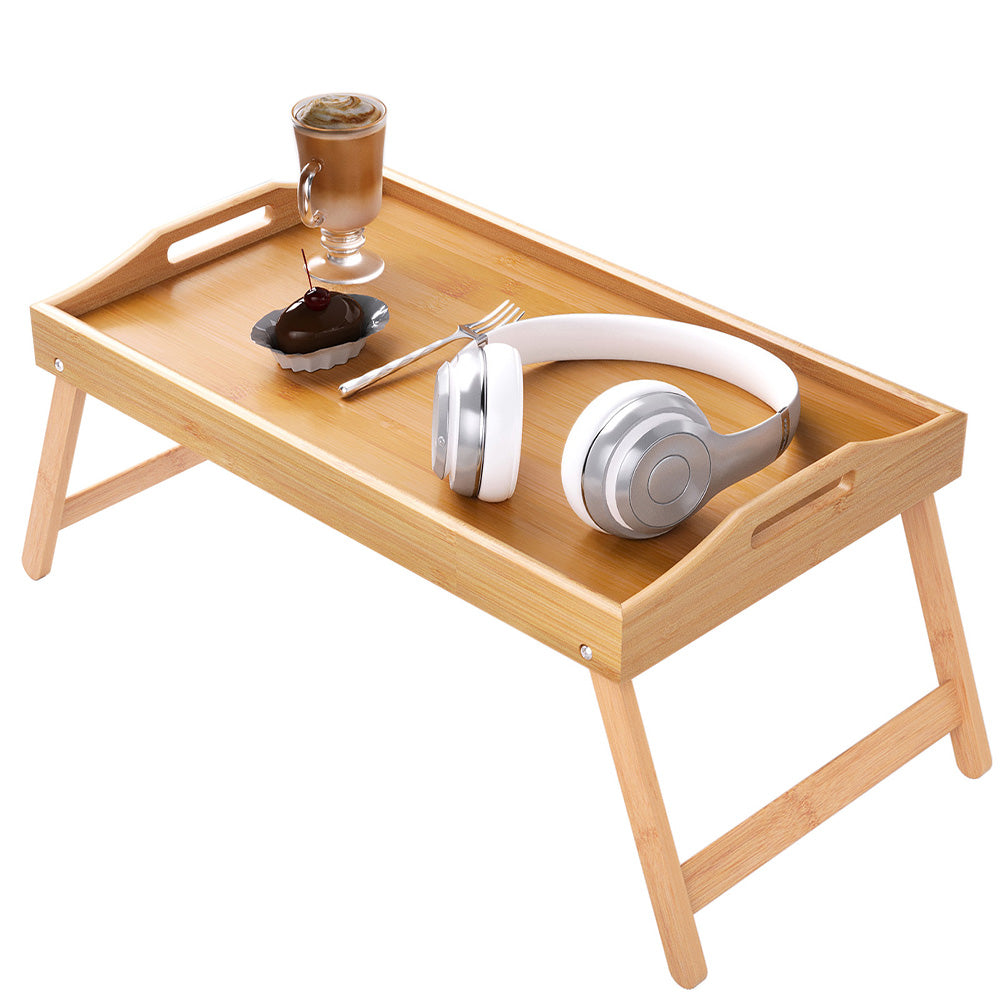 Mini Folding Bamboo Table Laptop Desk Multipurpose Side Tea Tray