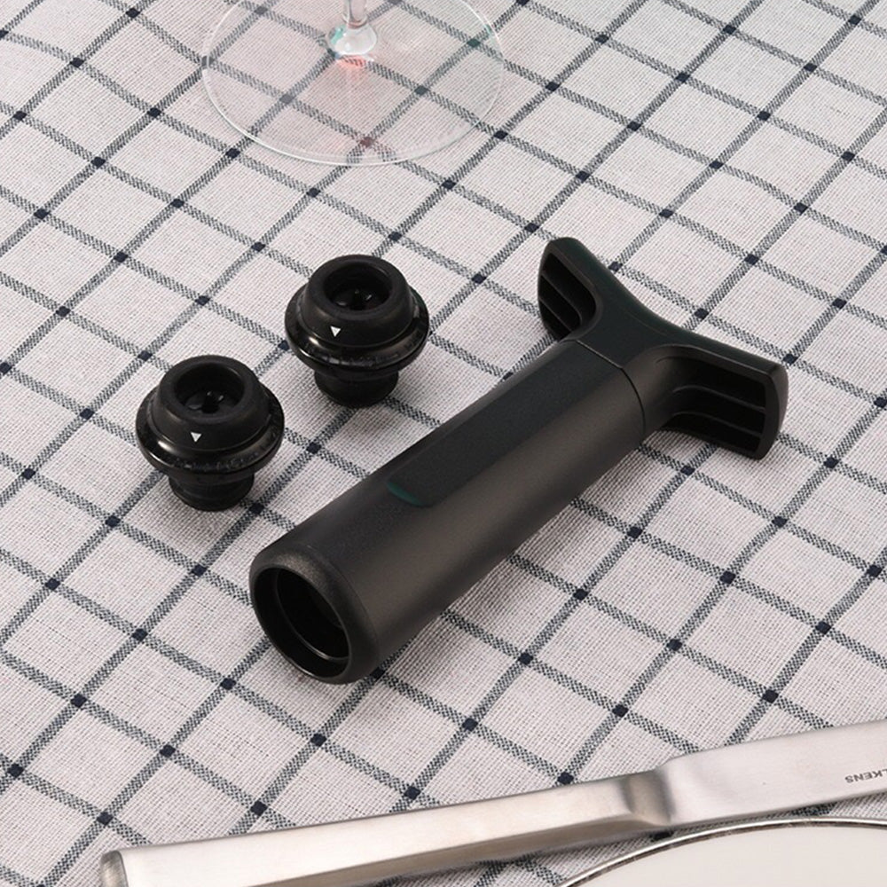 2Pcs Wine Saver Vacuum Pump with 4 Vacuum Wine Stoppers