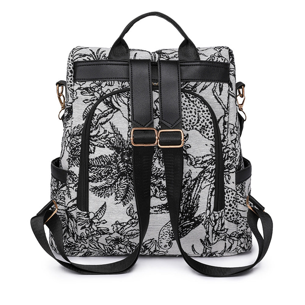 Printed Anti-theft Backpack Multifunctional Large Capacity Travel Bag