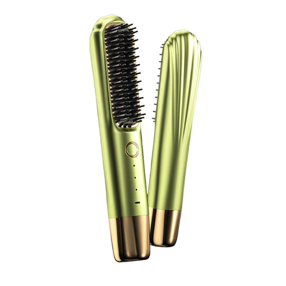 Rechargeable 2-in-1 Cordless Hair Straightener Brush and Curler