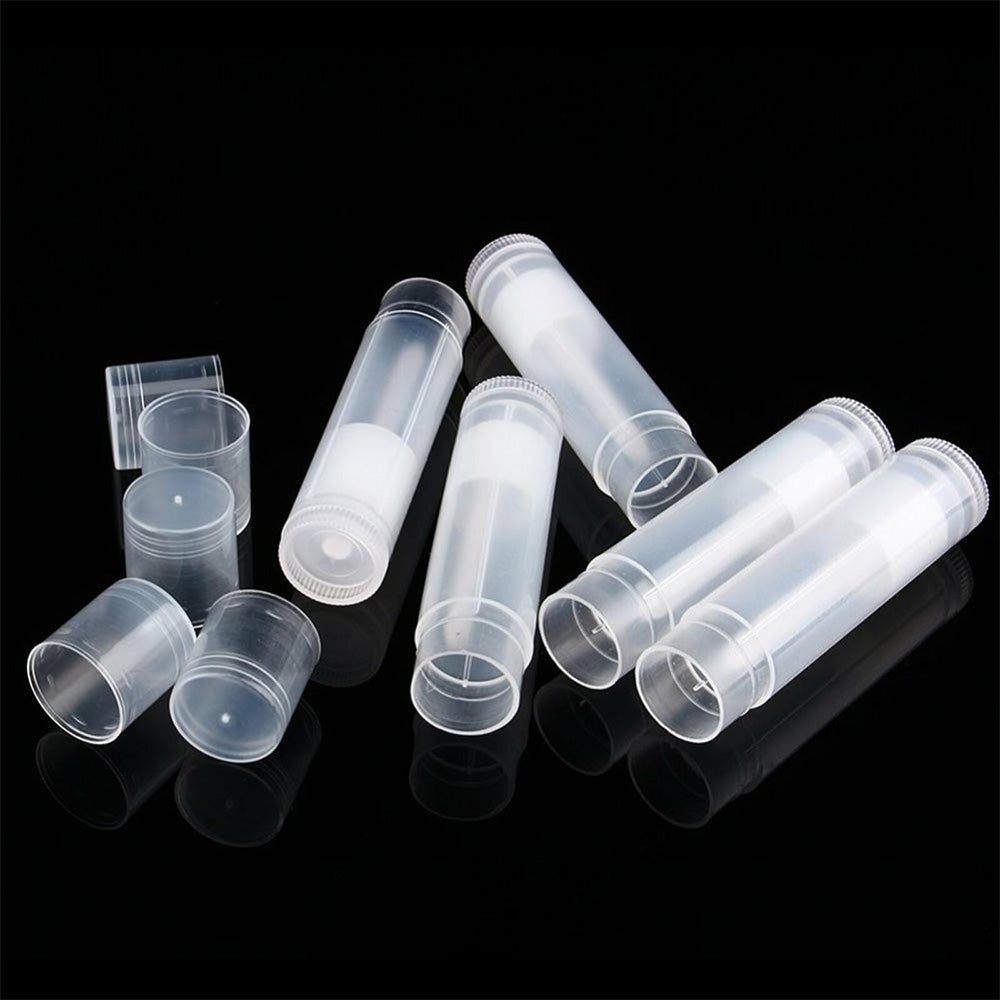100 PCS Empty Lip Balm Tubes 5g Twist Up Plastic Lipstick Containers for Homemade Lip Gloss Lipstick