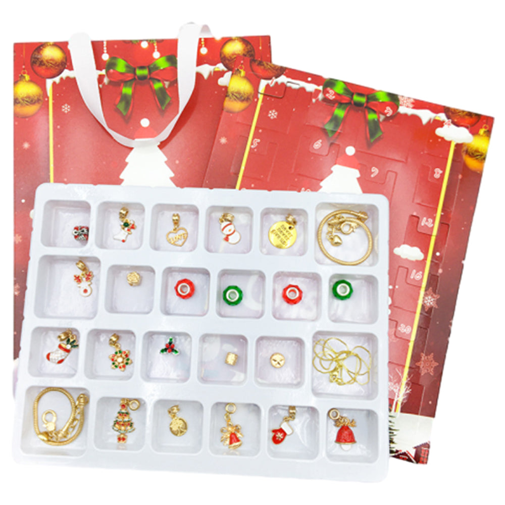 Christmas Advent Countdown Calendar Charm Bracelet Necklace Making Kit