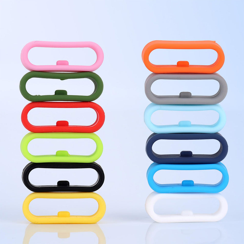 12PCS Multi-Color Band Keeper Magic Band Lock Fastener Rings Security Loop Holder Clips