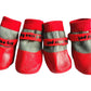 Waterproof Anti Slip Pet Shoes with Rubber Sole for Indoor and Outdoor Use-Red