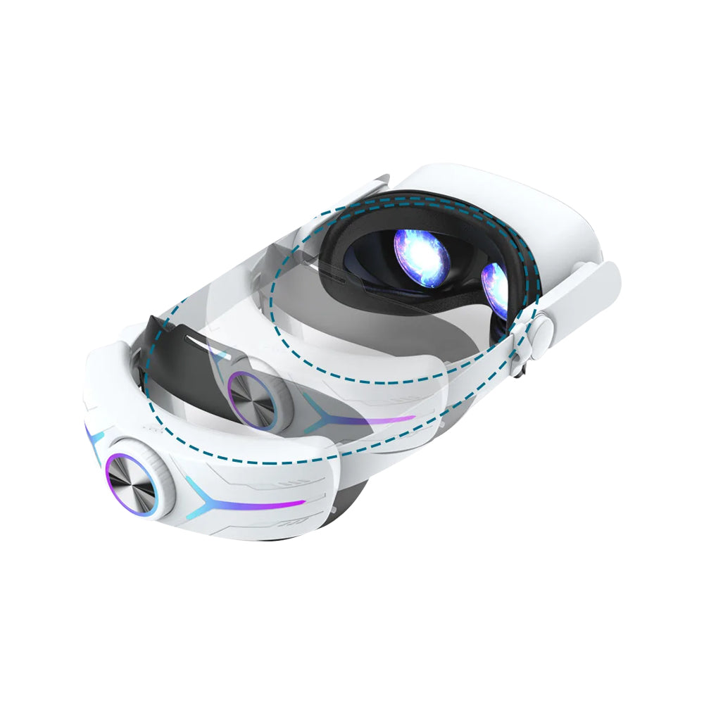 Adjustable RGB Head Strap with 8000mAh Battery for Meta Quest 3 VR  Headset Elite Strap