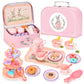 Pretend Play Tea Party Set with Dessert and Carrying Case for Role Play