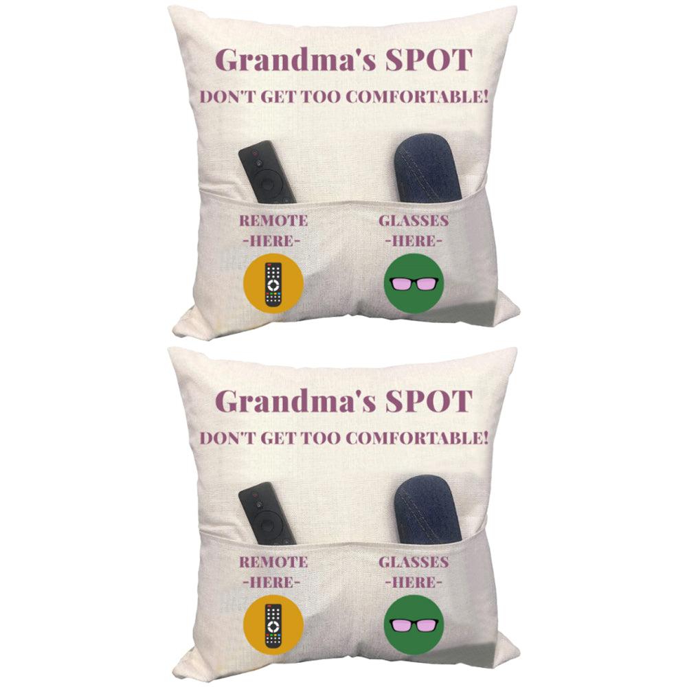 2Pcs Pillowcase with 2-Pocket for Sofa Home Decoration