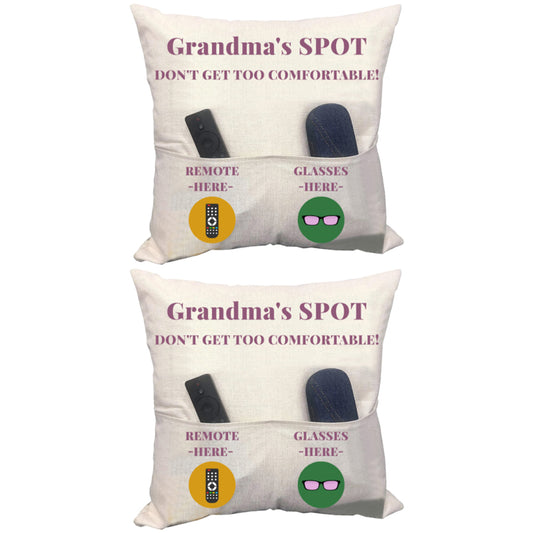 2Pcs Pillowcase with 2-Pocket for Sofa Home Decoration
