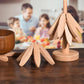 4Pcs Tree Art Design Coasters With A Stand Wooden Tree Shape Trivet Set for Hot Dishes