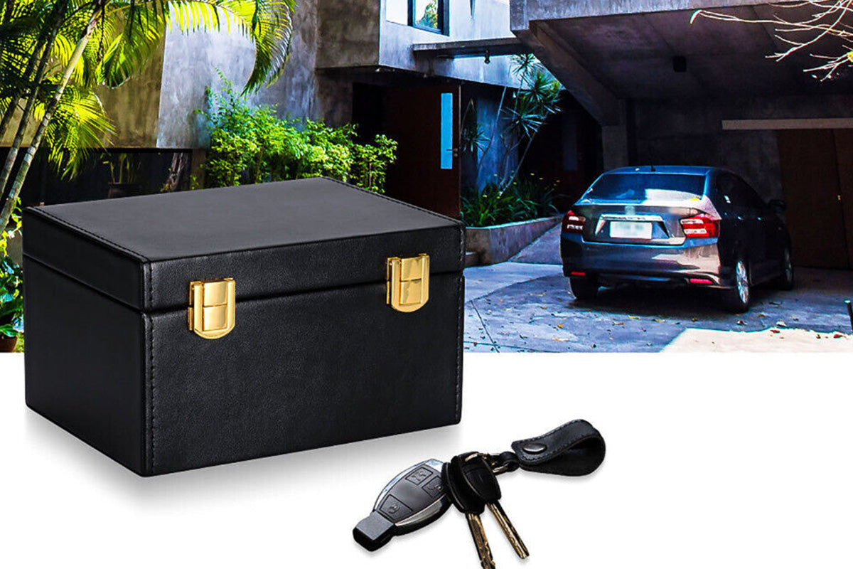 Carbon Fiber RFID Car Key Case & Anti-Theft Pouch Set