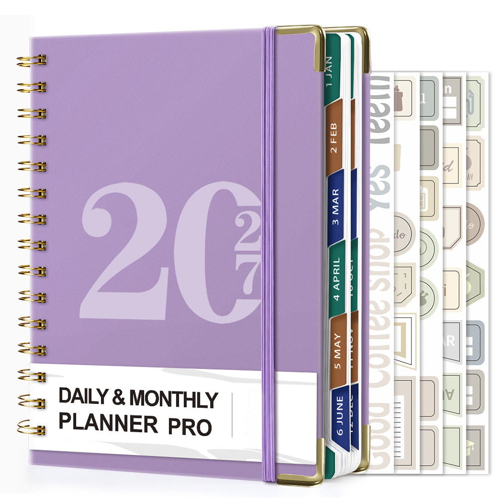 2027 A5 Hardcover Weekly Planner Calendar Notebook January to December