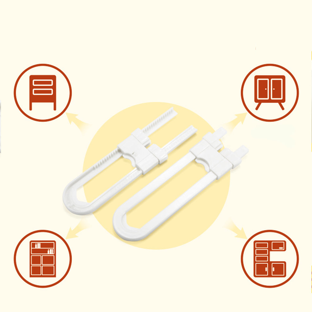 12Pcs U-Shaped Adjustable Sliding Lock for Cabinet