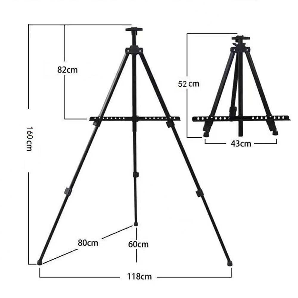 Heavy Duty Metal Adjustable Artist Field Display Easel Folding Tripod Stand