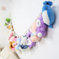 Hanging Storage Chain Boho Stuffed Animal Hammock Corner with 20 Metal Clips