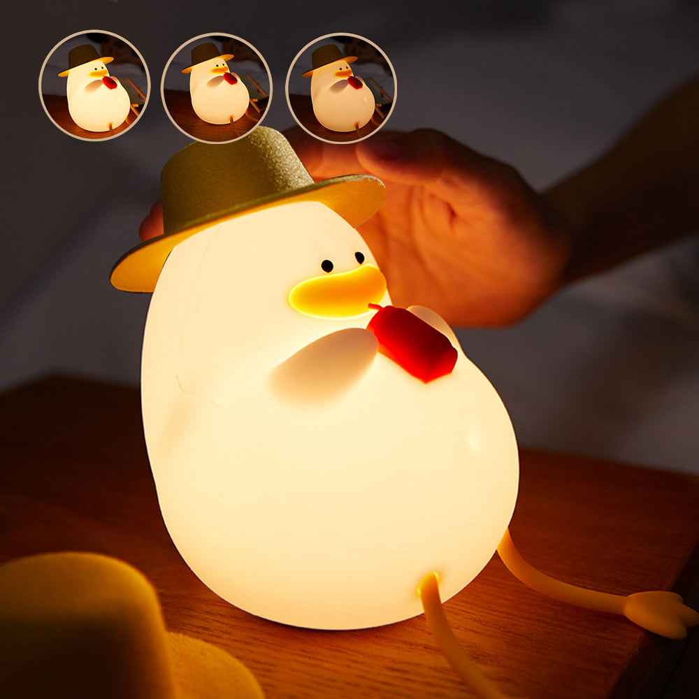 Rechargeable Cute Duck Multicolor Night Light Touch Lamp for Kids
