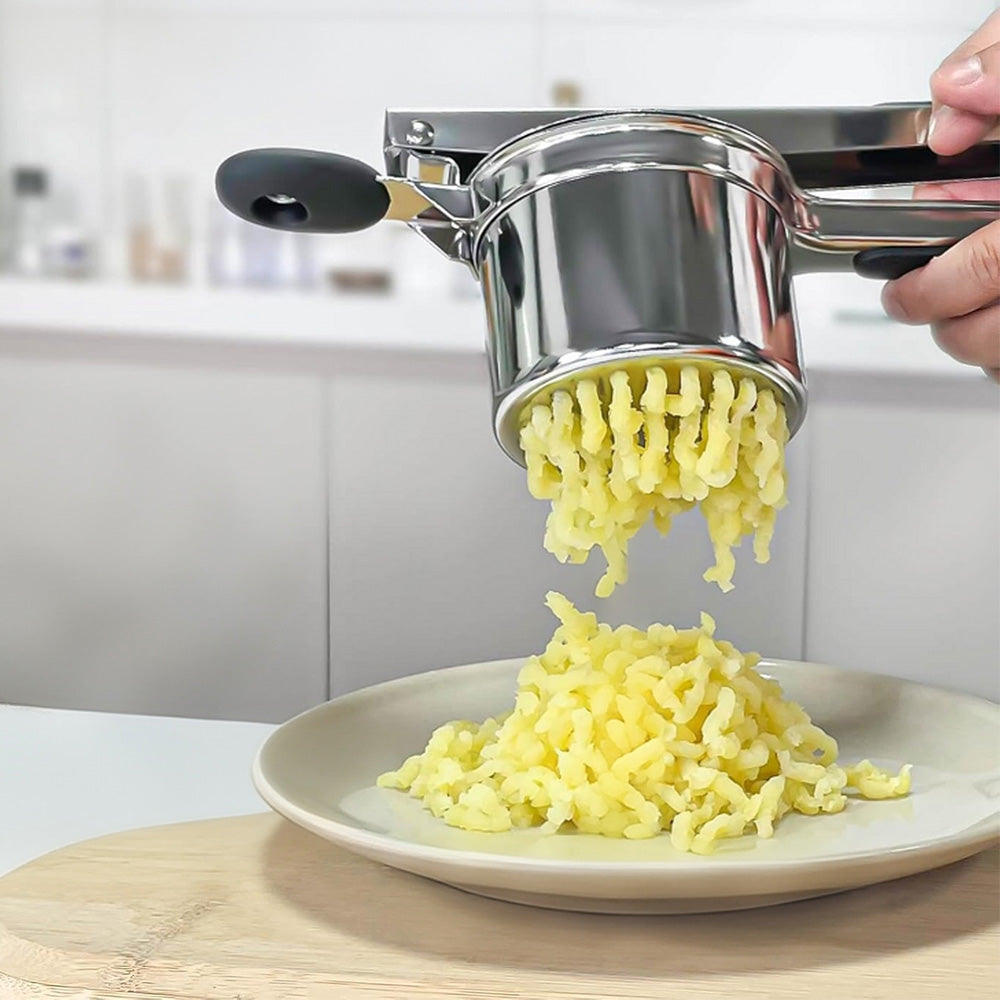 3-in-1 Stainless Steel Potato Ricer & Masher with 3 Interchangeable Discs