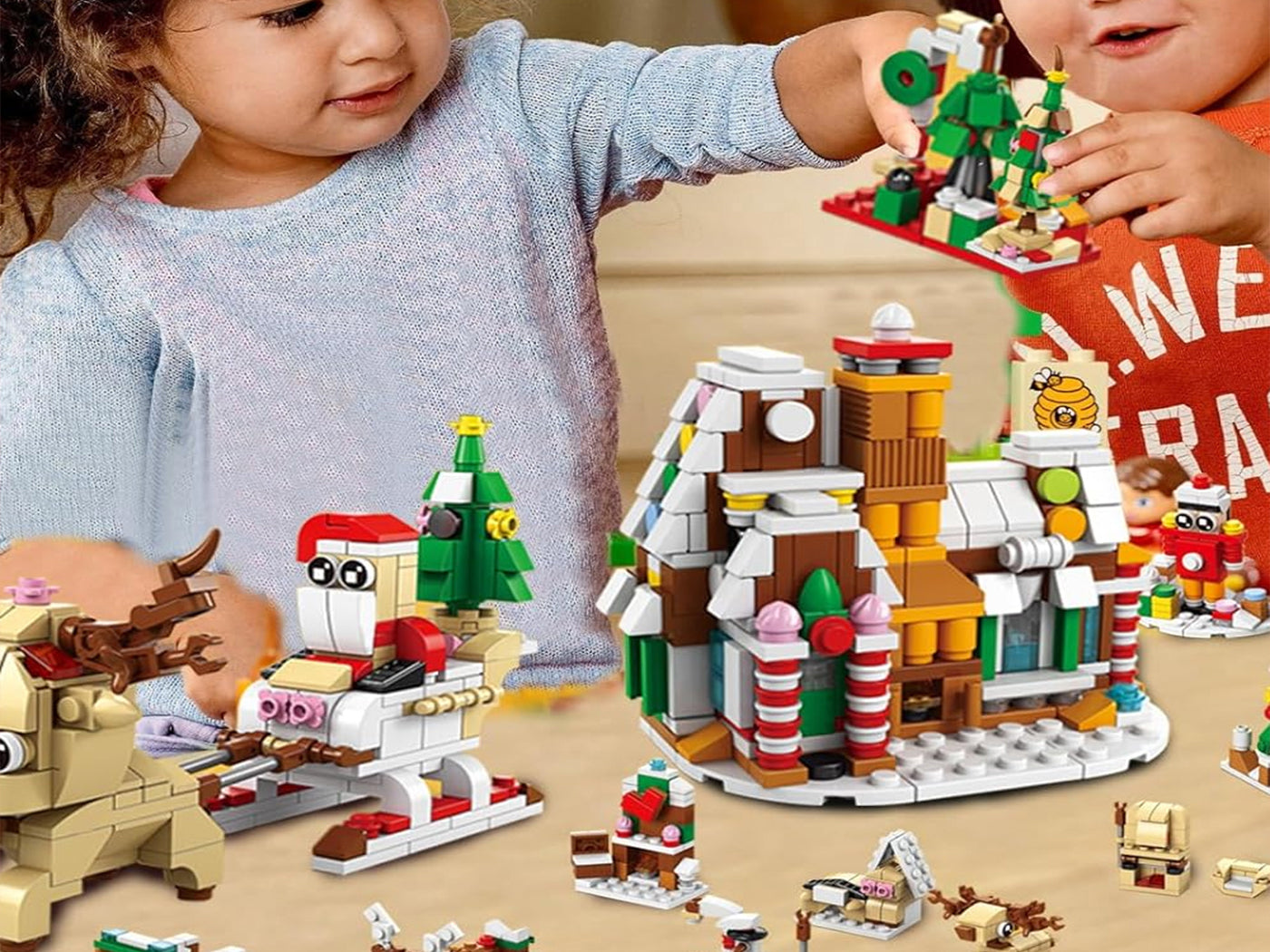 24 Days Christmas Advent Calendar Kids Building Blocks Playsets