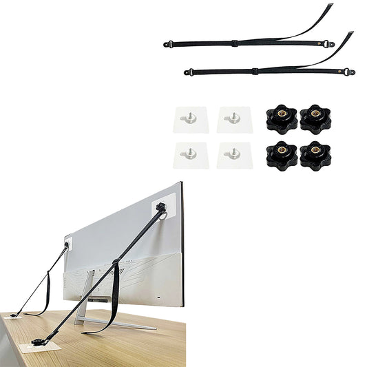 2Pcs Adjustable TV Straps Adhesive Anti Tip Furniture Anchors