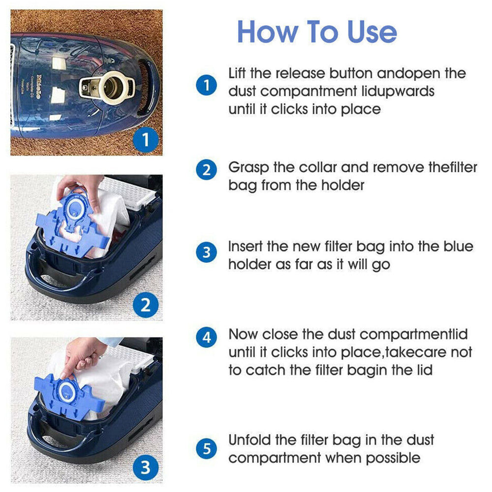 10Pcs Dust Bags Replacement for Miele Vacuum Cleaner
