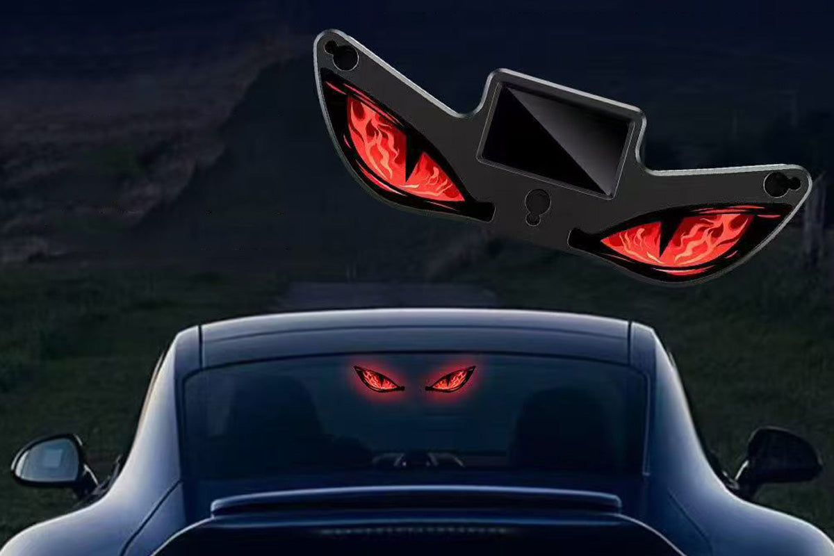 Solar Powered Devil Eyes Car Dynamic Light Car Decal Car Window Interior Decoration