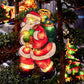 2Pcs Christmas Decor LED Curtain Light Xmas Window Silhouette Light Decoration