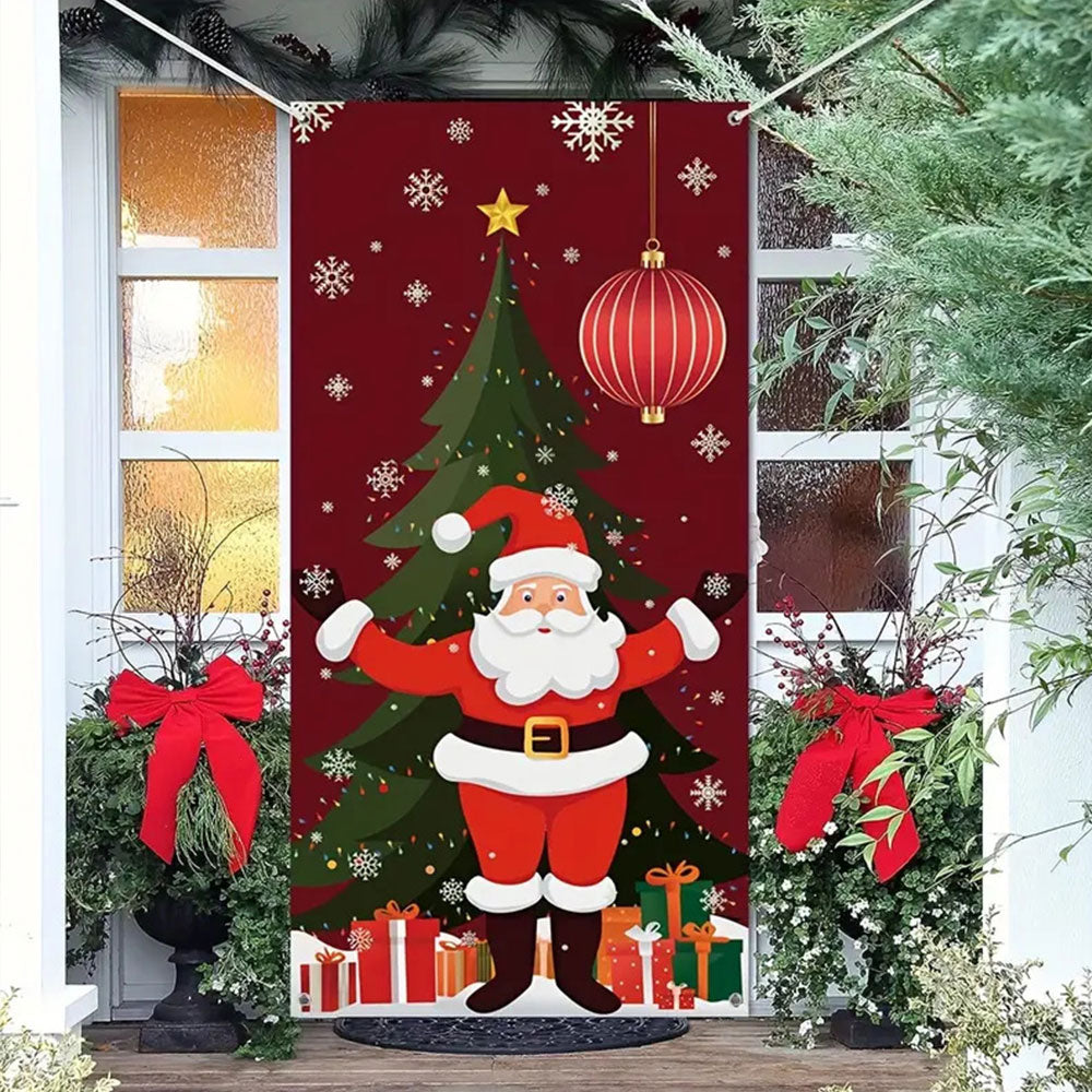 180x90CM Santa Claus Door Cover Christmas Background Cloth Hanging