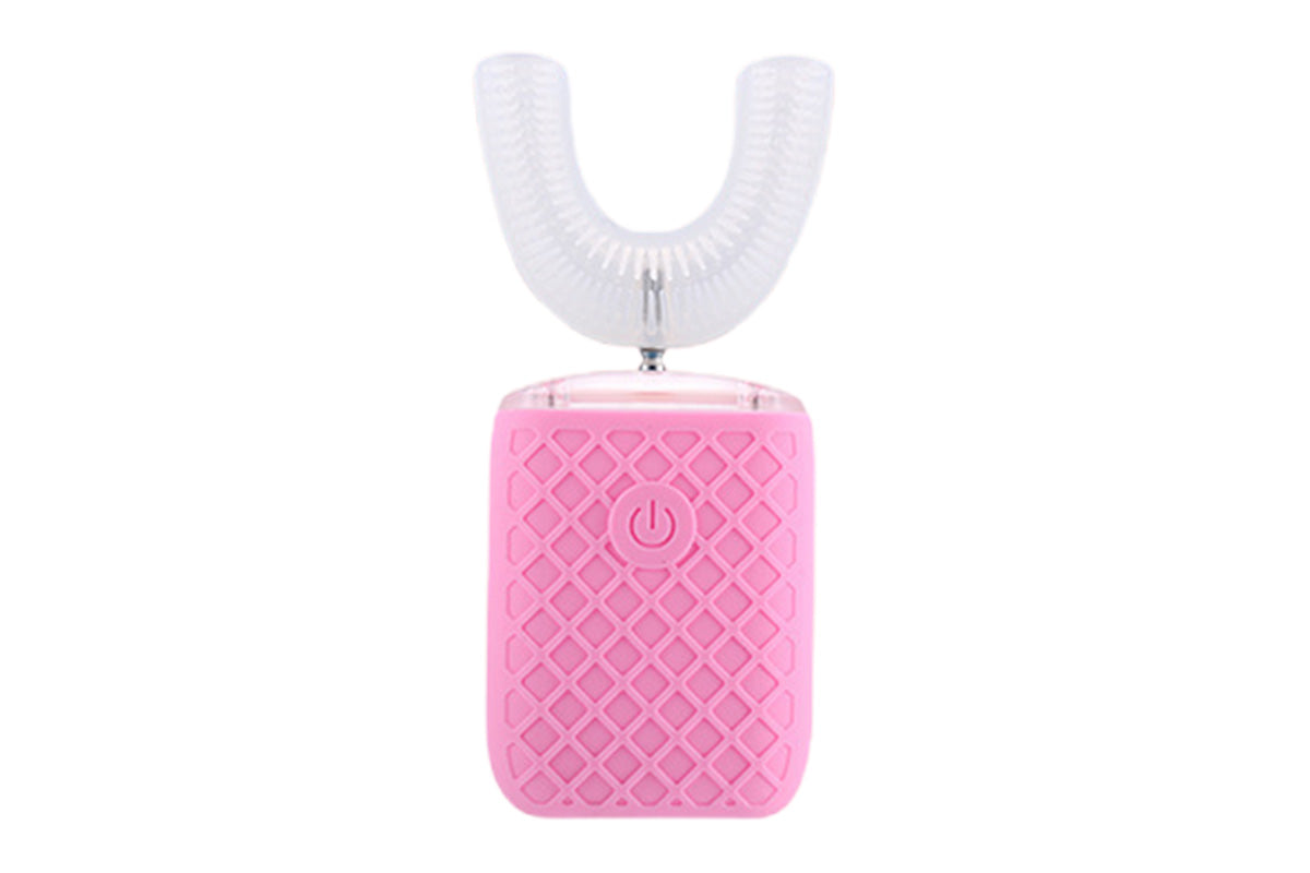 U-Shaped Automatic Electric Toothbrush with Sanitizing Cup-Pink