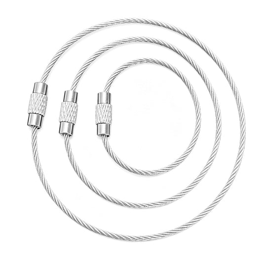 30 PCS Durable Stainless Steel Wire Rope Keychain Wire Keychain Cable for Luggage Tags Keys