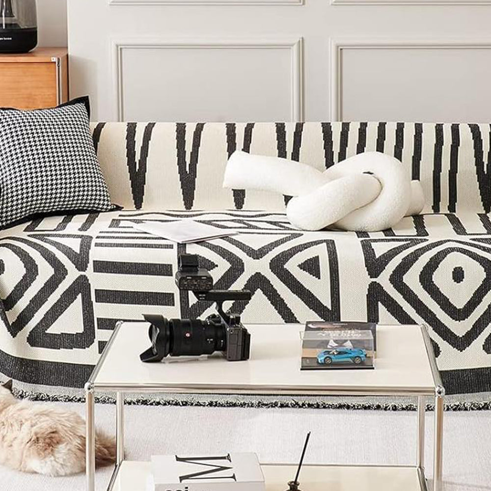 Boho Plaid Sofa Cover