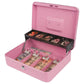 Locking Cash Box with Lock Money Box with Cash Tray