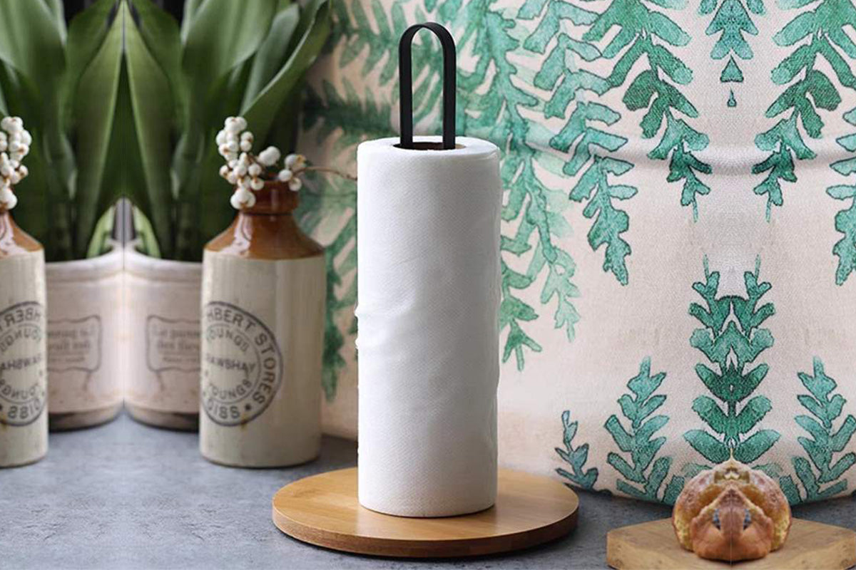 Paper Towel Holder Freestanding for Kitchen Countertop with Non Slip Base