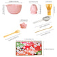 8PCS Matcha Whisk Set Spring Cherry Blossoms Matcha Bowl With Spout