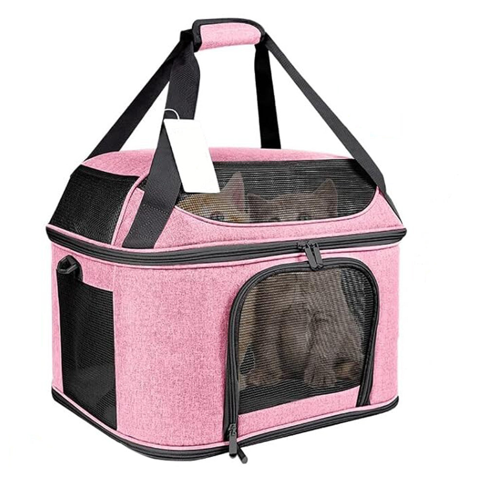 Breathable Pet Carrier Foldable Cat Travel Bag Shoulder Bag