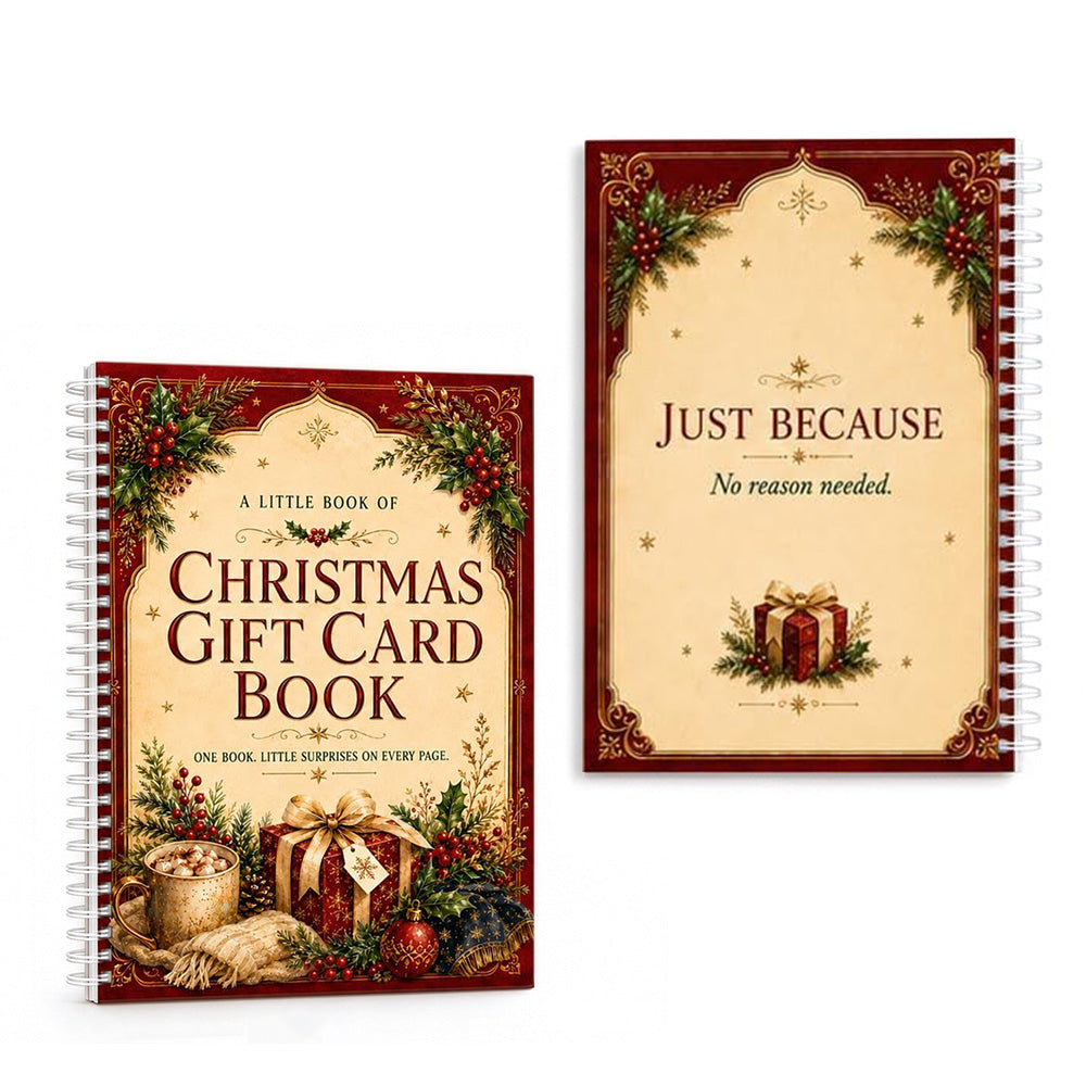 DIY Christmas Gift Card Book with Spiral Binding and Handwritten Notes