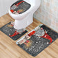 Christmas Non-Slip 3 PCs Bath Rugs Sets Toilet Lid Cover Toilet Mat Bathroom Decor