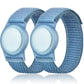 2PCS Soft Nylon Wristbands for Airtag Adjustable Bracelet for Airtag for Little Ones Adults-Blue