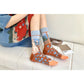 4 Pairs Women Novelty Crew Socks
