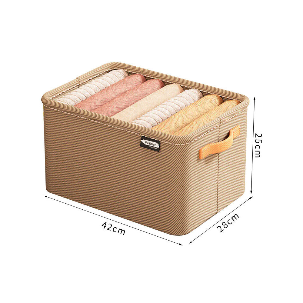 2Pcs Clothing Storage Box Steel Frame Drawer Organizer with Handles