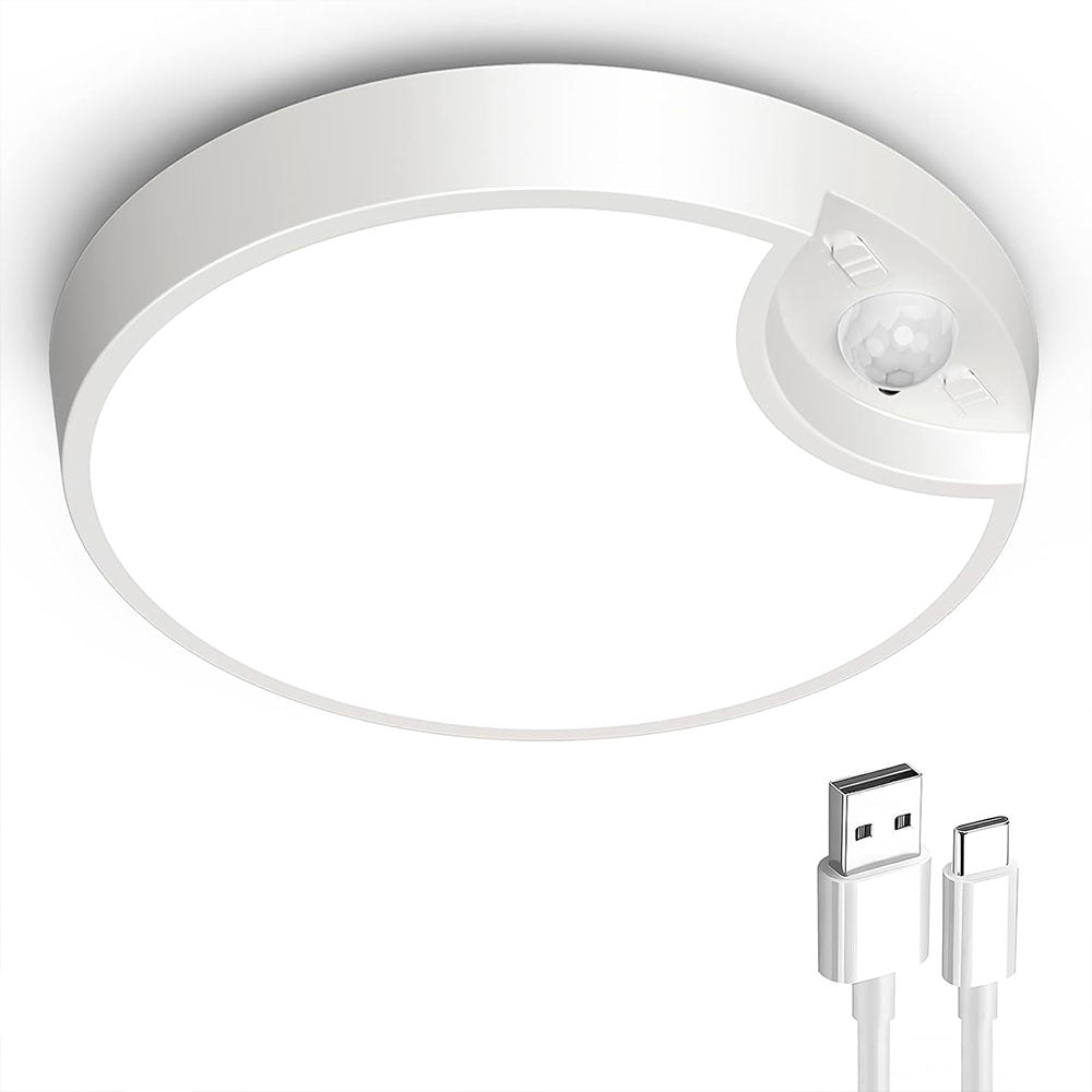 2Pcs LED Sensor Ceiling Light with Motion Sensor USB Rechargeable Induction Ceiling Lamp