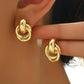 2 Pairs Women Geometric Dangle Drop Earrings Large Knot Design
