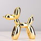 Electroplated Silver Resin Balloon Dog Statues Cute Home Decor Ornaments