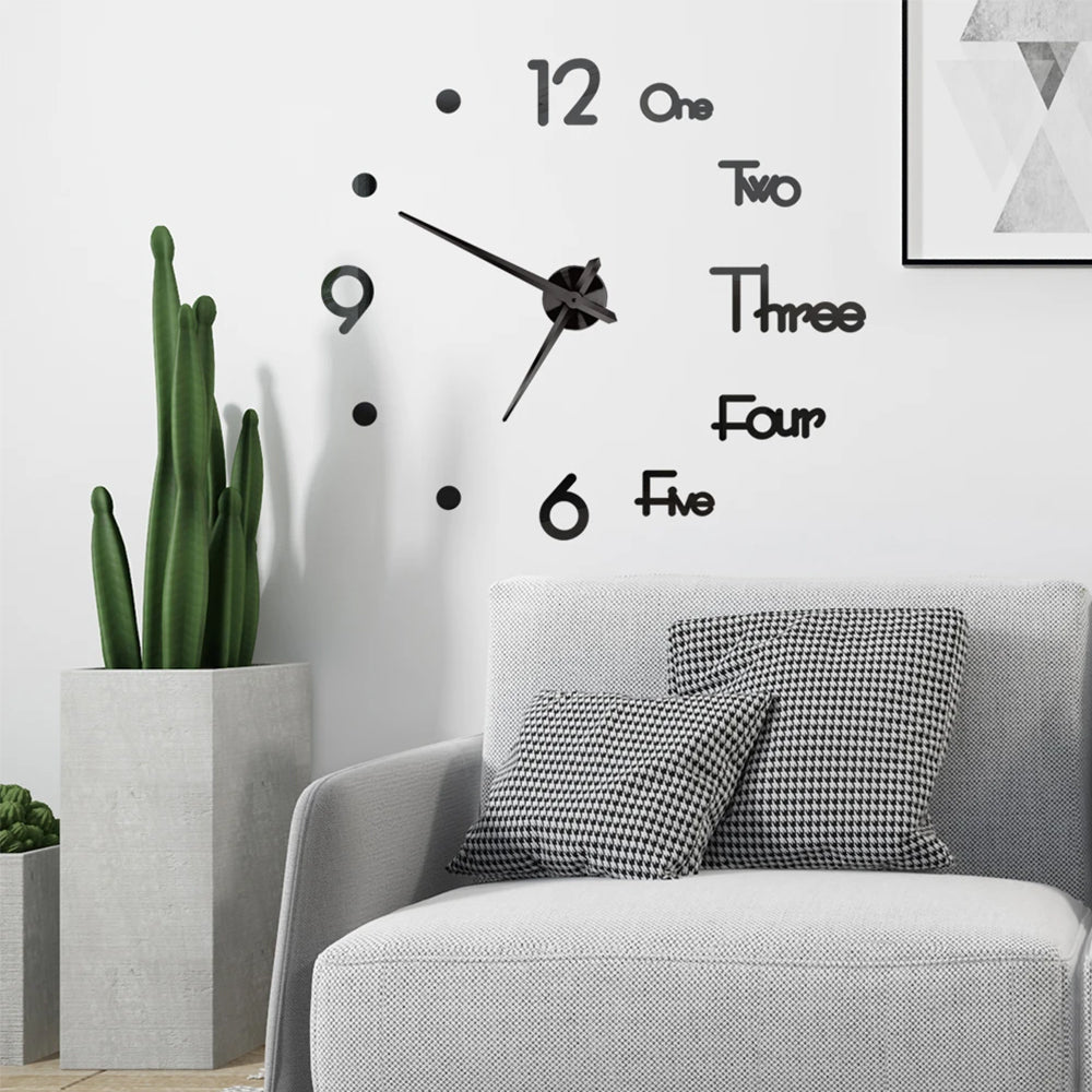 3D Wall Clock DIY Acrylic Frameless Modern Wall Clock