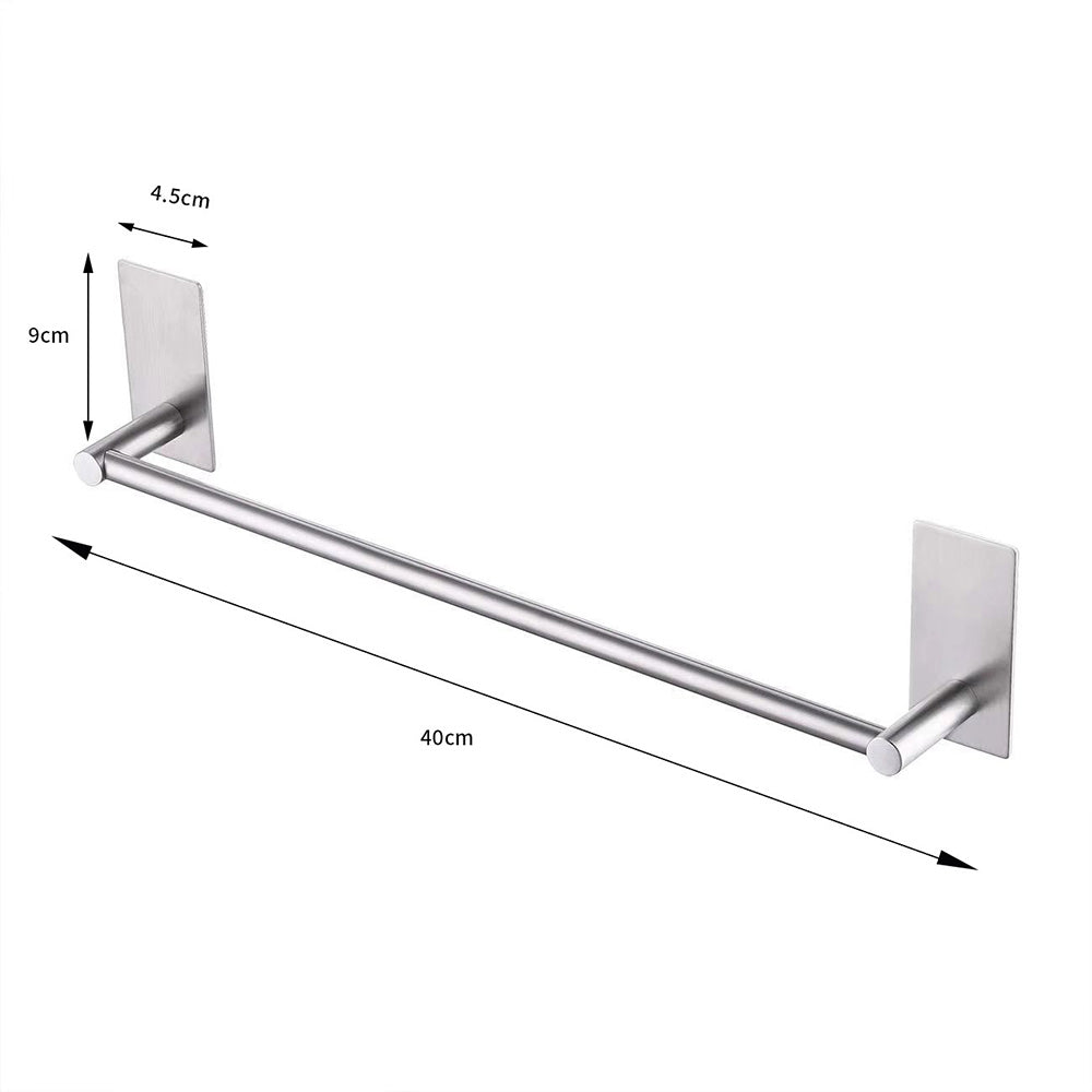 Stainless Steel Self-Adhesive Towel Rack for Bathroom No Drilling Required