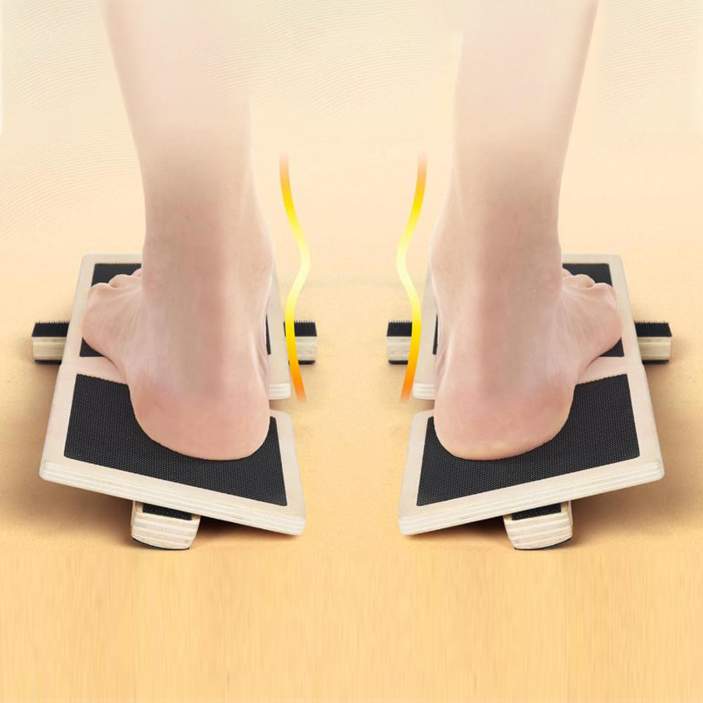 2Pcs Wooden Non-Slip Foot Strengthener Trainer Ankle Balance Board
