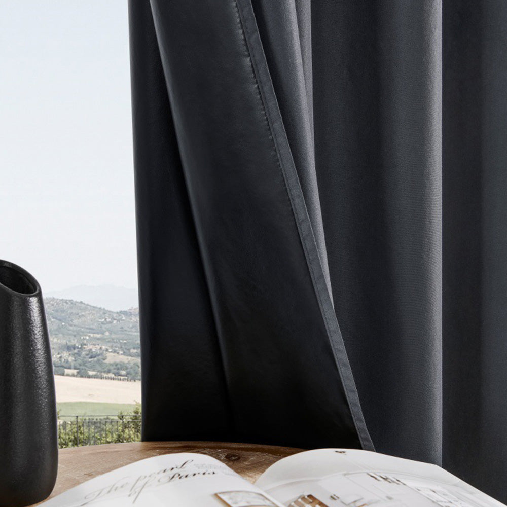 Blackout Curtain Panel with Black Liner Heat & Light Blocking Drapes